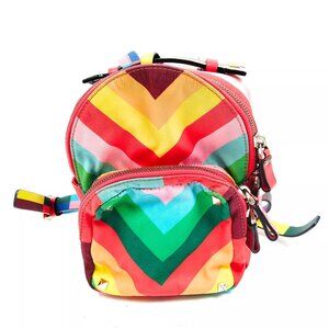 Valentino Rockstud Backpack Multicolor Striped Nylon Mini